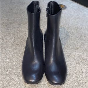 Donald/Pliner Boots with Snakeprint ankle detail